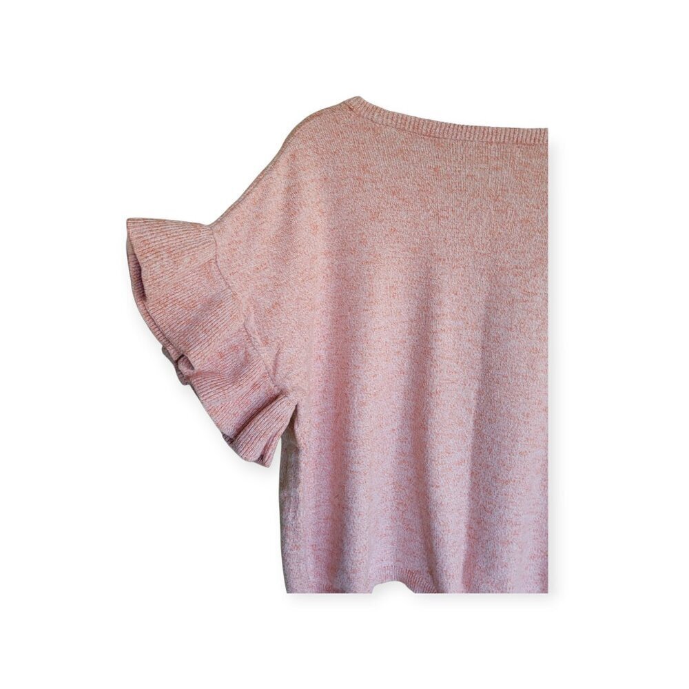 Madewell Peachy Pink Flutter Sleeve Sweater Tee Soft Easy Boxy Medium Womens - Picture 10 of 13